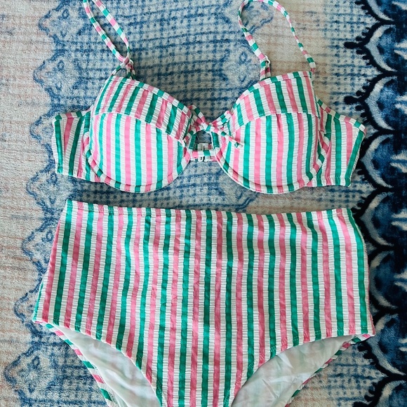 J. Crew Swim J Crew Seersucker Bikini Size S Poshmark